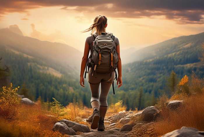 徒步旅行少女、徒步旅行的少女 徒步旅行少女、徒步旅行的少女