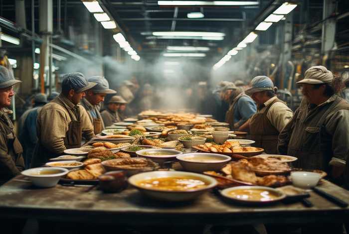 工作餐图片；厂里的工作餐图片