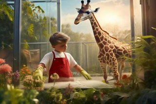 假日里的动物园小男孩清洁工作文，动物园里的小男孩作文