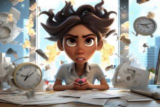 工作压力图片，工作压力图片女生卡通图