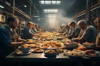 工作餐图片；厂里的工作餐图片