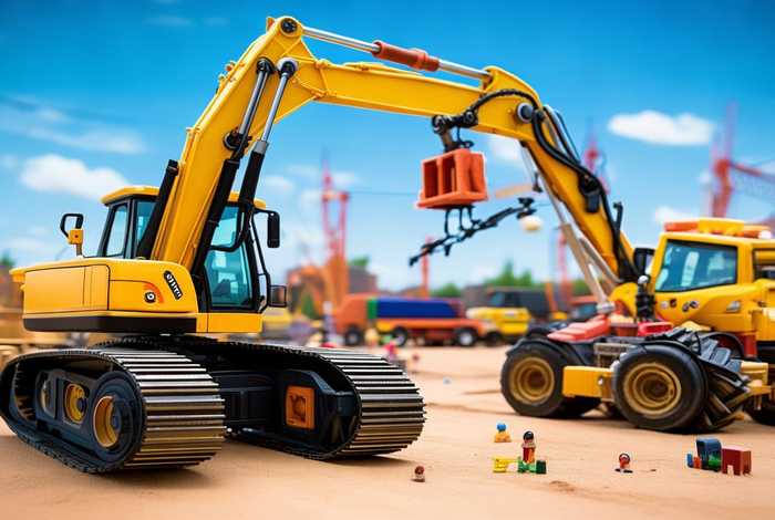 挖掘机工作视频动画 - 挖掘机工作视频动画吊车拖拉机玩具表演视频