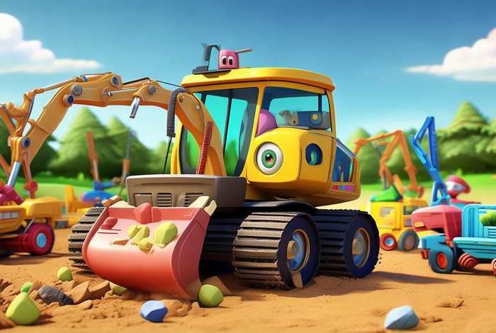 挖掘机工作视频儿童动画，挖掘机工作视频动画片