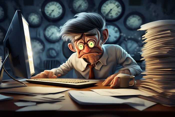 工作狂漫画图片；工作狂的漫画图片