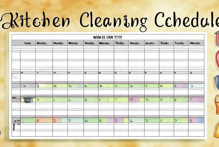 工作计划表图片；厨房日周月清工作计划表图片