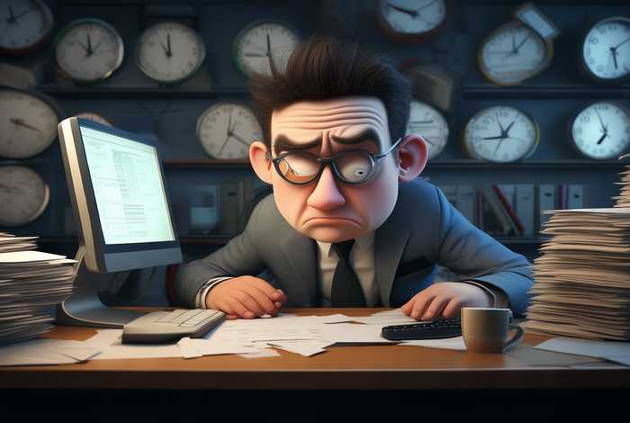 工作狂漫画图片；工作狂的漫画图片