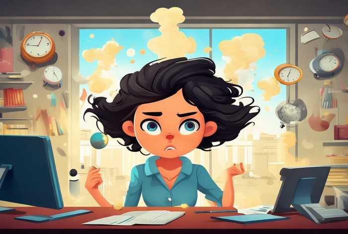 工作压力图片，工作压力图片女生卡通图