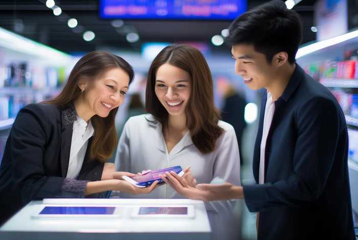 介绍电子产品情景对话三人 - 介绍电子产品的英语对话