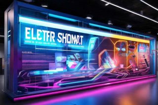 电子产品展会海报；电子产品展会海报模板