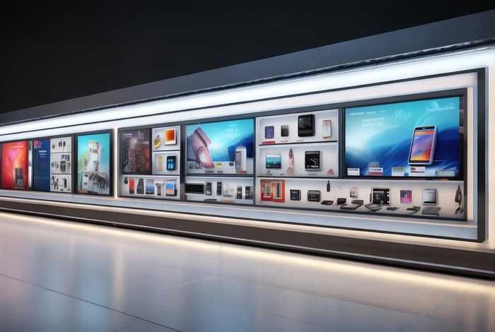 电子产品展示墙效果图、电子产品展示墙效果图怎么做