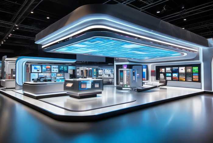 电子产品展览会展台设计；电子产品展览会展台设计图