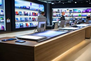 电子产品店内收银台，电子产品店内收银台图片