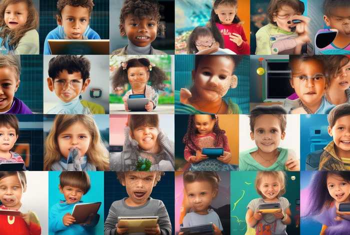 儿童使用电子产品图片，儿童使用电子产品图片大全
