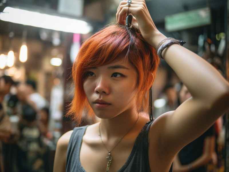 短发生活照片，短发生活照片背影图片女