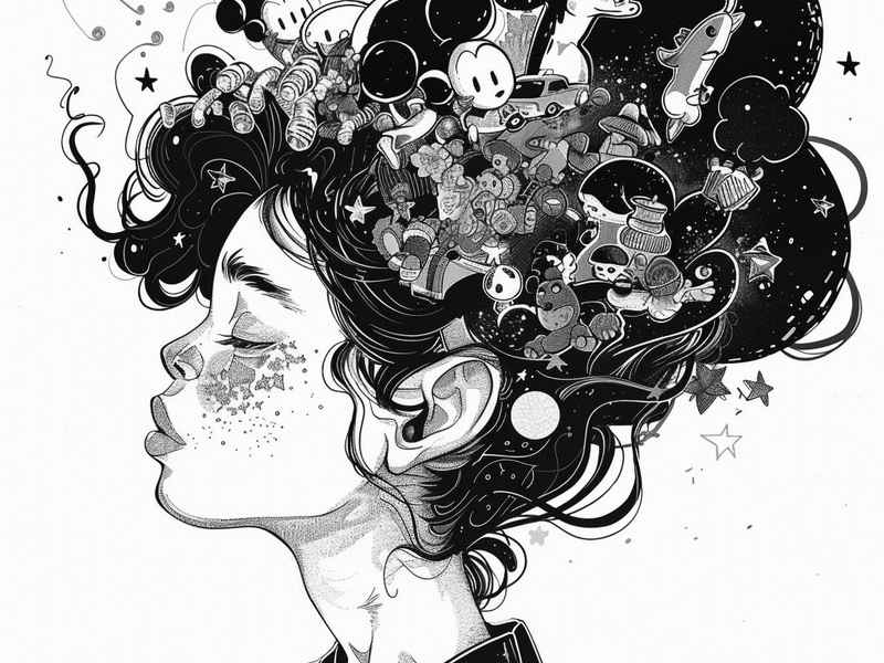 生活黑白画,黑白生活插画 生活黑白画,黑白生活插画