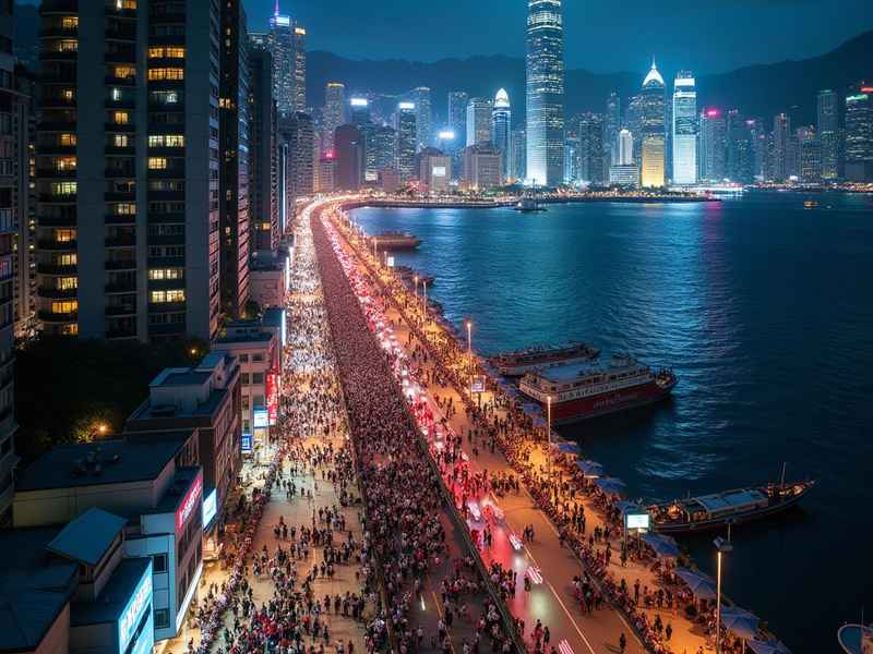 香港尖沙咀夜生活、香港尖沙咀街头 香港尖沙咀夜生活、香港尖沙咀街头