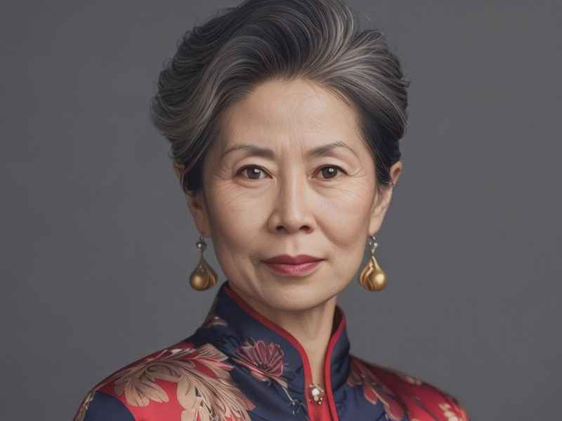 生活中中年旗袍妇女、穿旗袍的中年女性