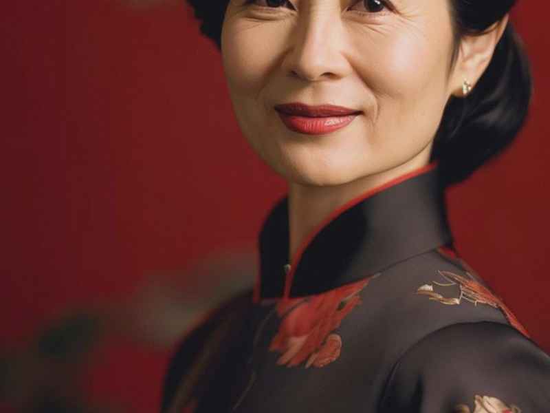 生活中中年旗袍妇女、穿旗袍的中年女性