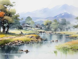 山水生活画 - 山水生活诗句