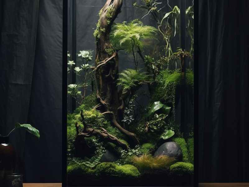 山水生态缸图片；生态山水画图片