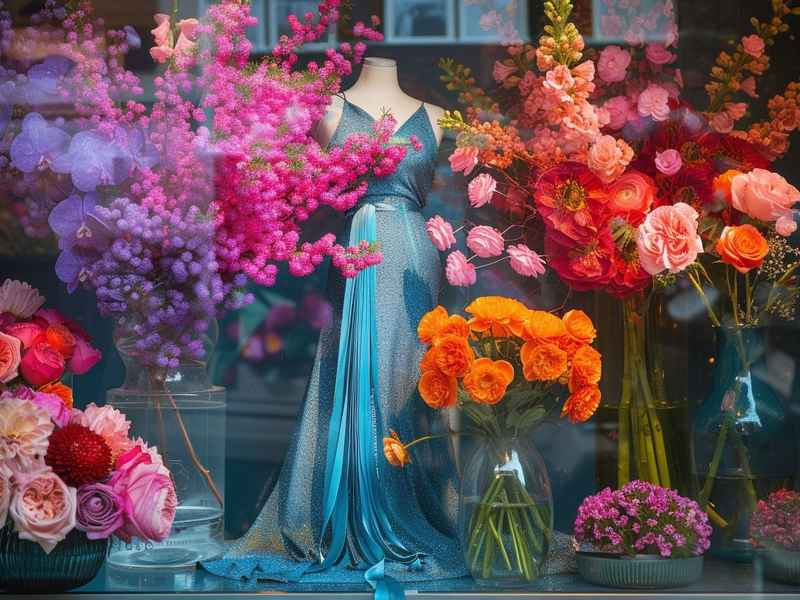 兰花与服饰；兰花服饰纹理