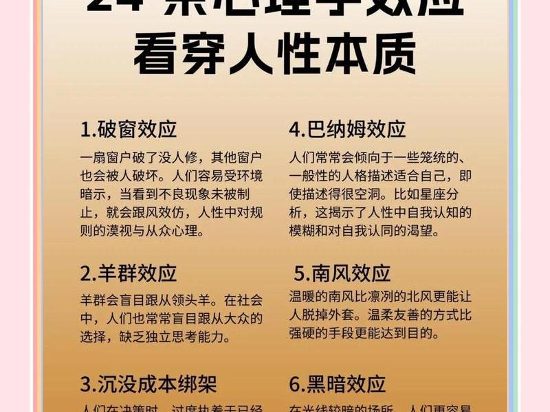 14条经典心理学效应;心理学经典效应大全166个 14条经典心理学效应;心理学经典效应大全166个