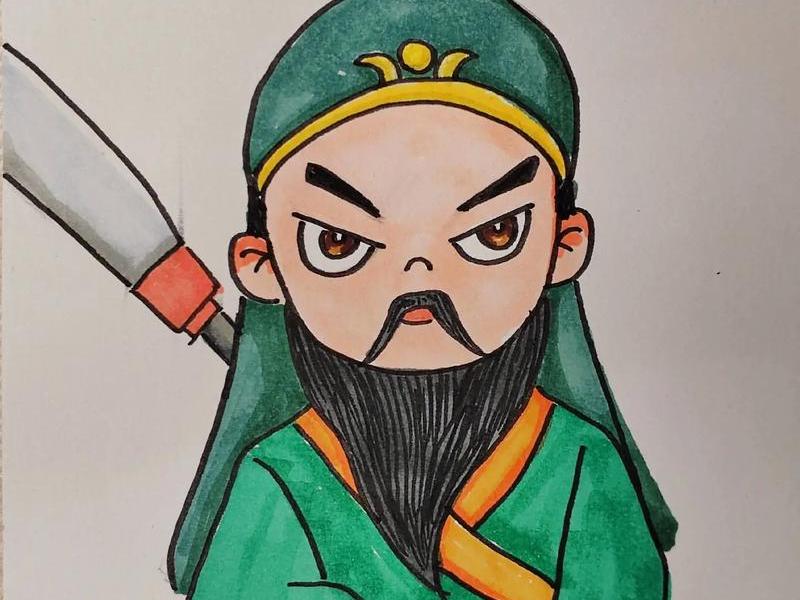 关羽人物图片简笔画、关羽人物图片简笔画加涂色 关羽人物图片简笔画、关羽人物图片简笔画加涂色