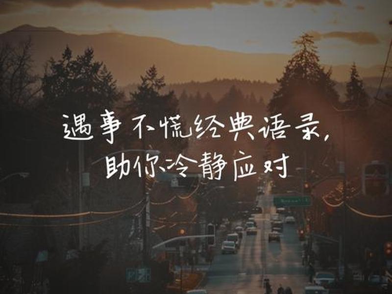 从容应对的句子 - 从容应对的句子说说