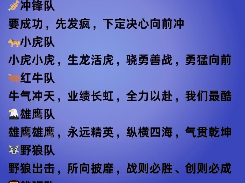公司团队的口号(公司最霸气团队精神的口号) 公司团队的口号(公司最霸气团队精神的口号)