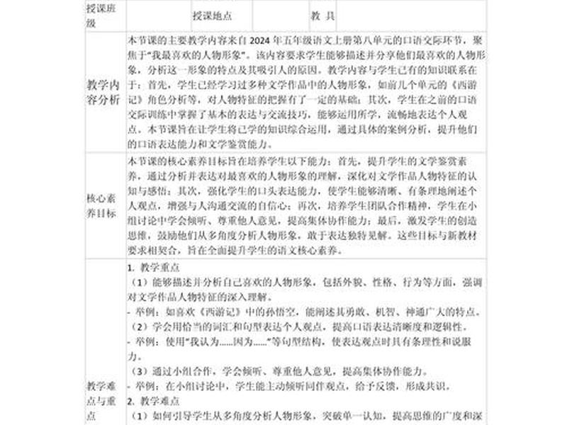 口语交际教案模板 - 口语交际课教案模板 口语交际教案模板 - 口语交际课教案模板