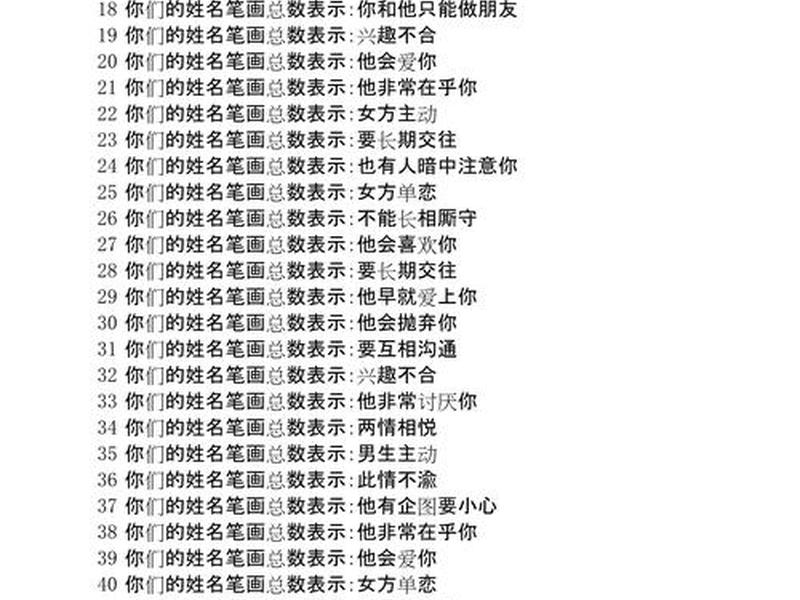 名字测缘分；测名字姻缘