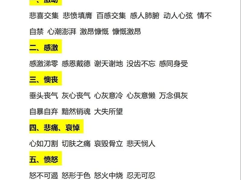 反应感情的优美词语 反应感情的优美词语有哪些